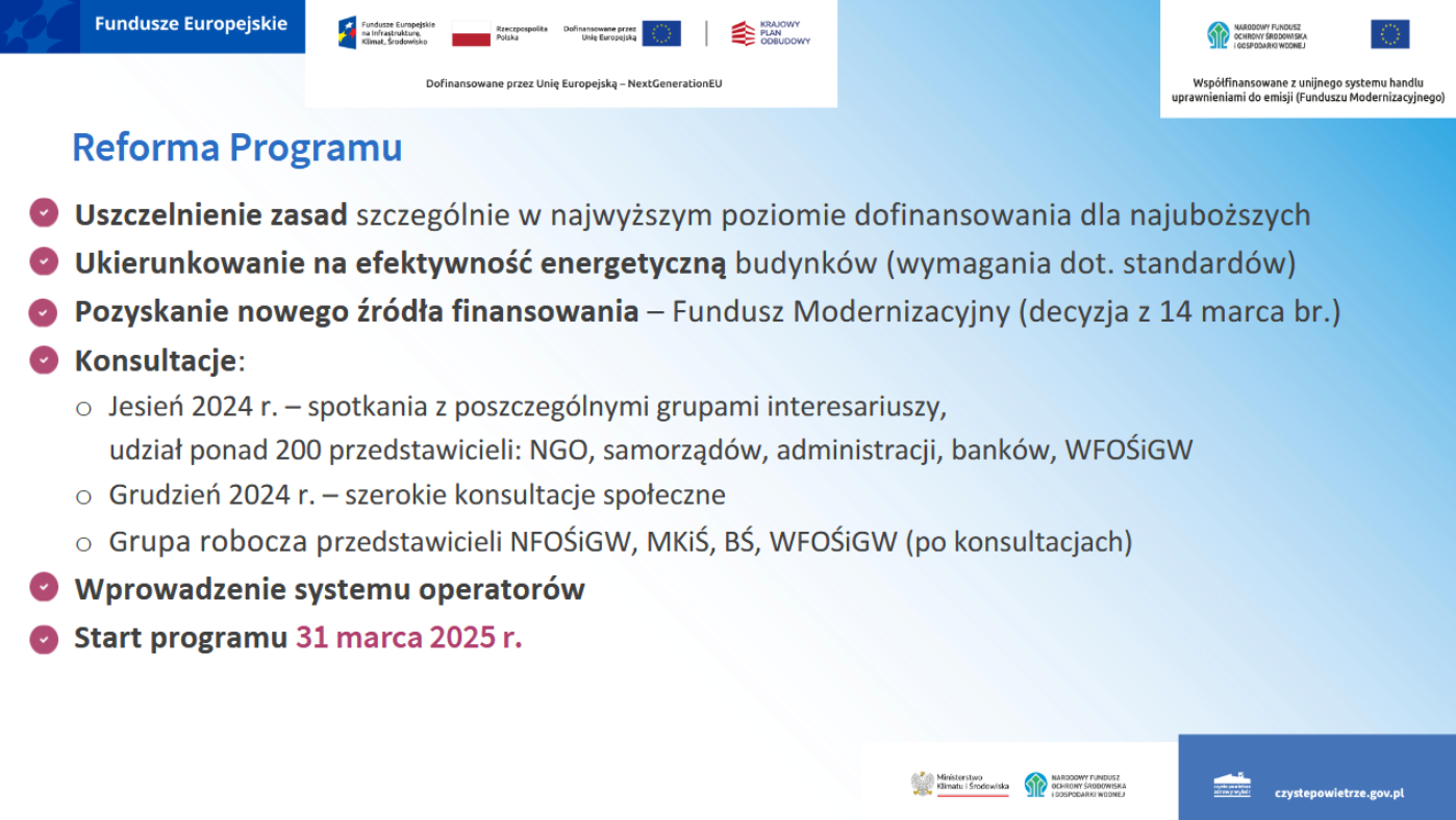 oBRAZ PRZEDSTAWIAJĄCY ŹRÓDŁA DOFINANOSWANIA PROGRAMU CZYSTE POWIETRZE 
