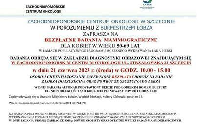 Zdjęcie do BEZPŁATNE BADANIA  MAMMOGRAFICZNE