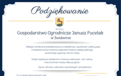 Zdjęcie do SKŁADAMY WYRAZY WDZIĘCZNOŚCI!