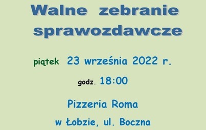 Zdjęcie do WALNE ZEBRANIE SPRAWOZDAWCZE TKKF "BŁYSKAWICA" W ŁOBZIE