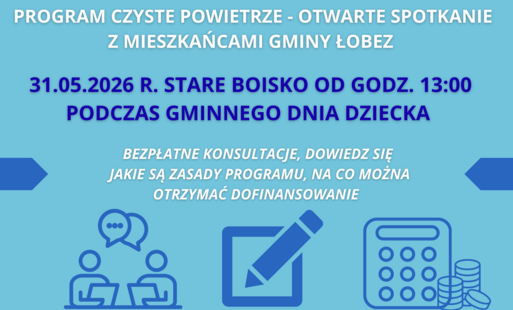 Informacja o spotaniu otwartym z mieszkańcami Gminy Łobez w sprawie Czystego Powietrza 